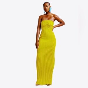 Hanifa strapless gown